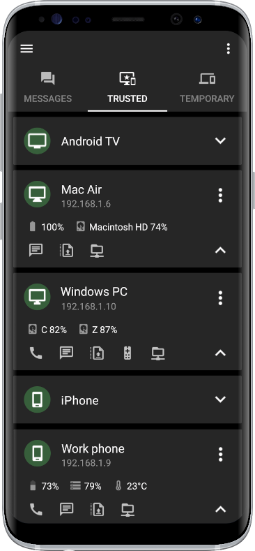 EasyJoin cross-platform devices connected